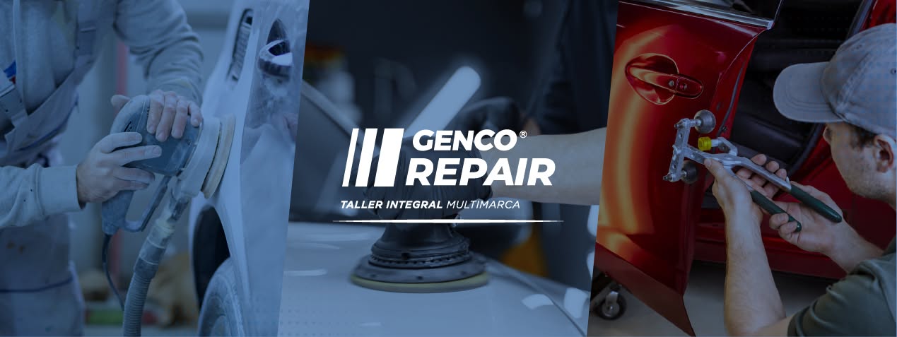 Equipo de Genco Repair trabajando en preparación, pintura y chapería